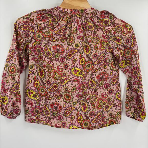 Boden Womens Sz4 Long Sleeve Pink Paisley Grace Silk Blouse - Picture 6 of 6
